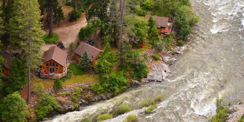 The Lure cabins next to the Yuba River