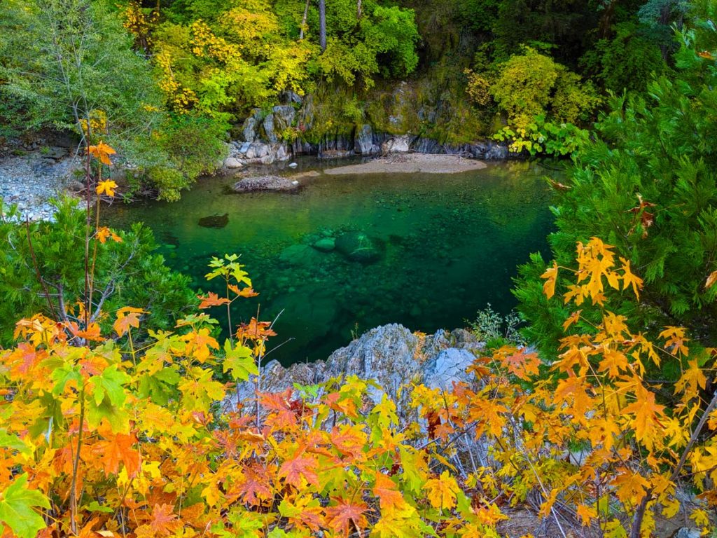 Swimming Hole in fall Downieville