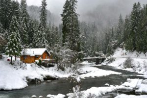 Lure Cabin in snow
